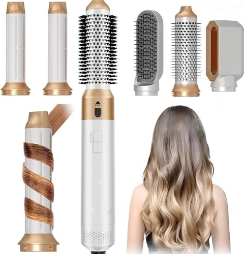 Hair Dryer Brush 5 in 1, Negative Ion Blow Dryer Brush Set Upgrade Hot Air Brush Air Styler Curling Wrap Air Curler, Curling Iron Hair Styling Tools As A Gift for Straight/Curl/Drying/Smoothing