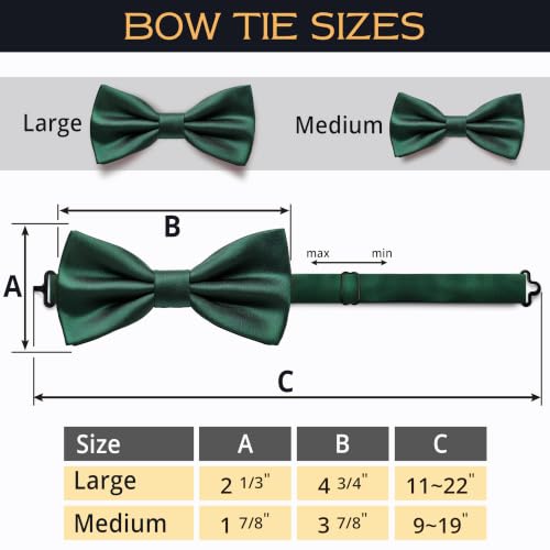 Image of Adam Young Men's Bow Ties Pre-Tied Style Formal Satin Classic Bowtie for Tuxedo Faux Silk