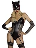XSPICE Catwoman Costume Catwoman Lingerie Catsuit Costume Cosplay Outfit with Face Mask