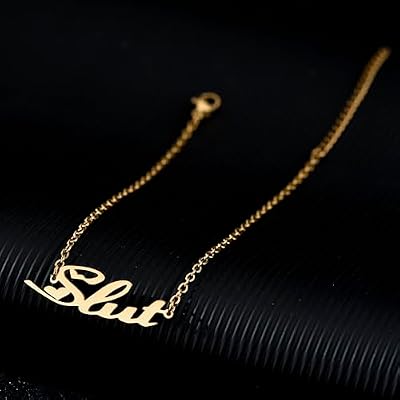 Slut Ankle Bracelet- Gold Plated or Silver Colored Stainless Steel Slut Anklet