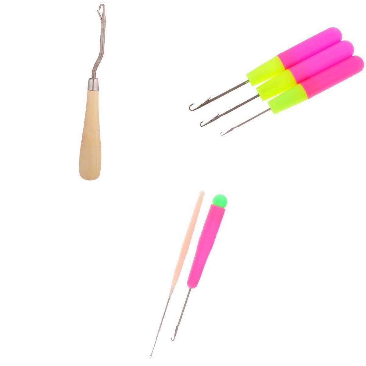 BNF® 6pcs Crochet Latch Hook Lock Needles for Hair/Micro Braid Needle Dread Lock|Crafts | Needlecrafts & Yarn |Crochet Hooks|1 Piece Wooden Handle Bent Latch Hook-image-44