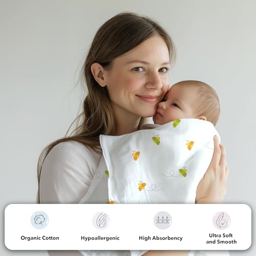 Image of The White Cradle Muslin Swaddle for Newborn Baby, Organic Cotton Wrap White