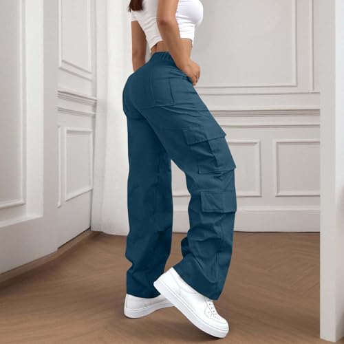Cargo Pants for Women with Pockets High Waisted Wide Leg Y2K Streetwear Ladies Workout Hiking Baggy Stretchy Trousers2