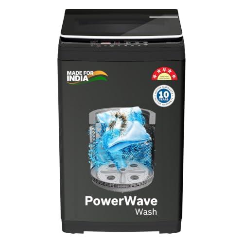 Image of Bosch 10 KG 5 Star Fully Automatic Top Loading Washing Machine,Glass Lid with chrome finish, Smart Program; Tempered Glass with Soft Closing Lid,Unique display with 10 Button,Vietnam Black(WOE10DV0IN)