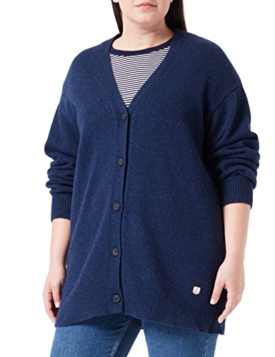 Armor Lux Gilet Long Héritage Cardigan, Bleu Denim, M Femme