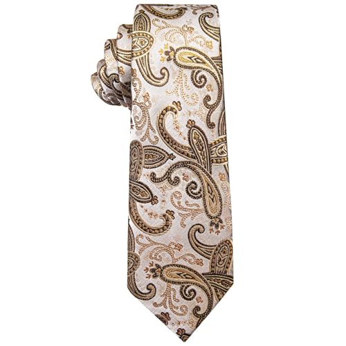 Image of YourTies Paisley Men's Necktie Woven Silk Floral Ties for Men Designer Formal Business Party Wedding