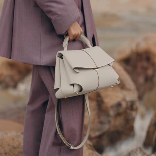 Women's Genuine Leather Handbag, Top Handle Satchel, Shoulder Crossbody Bag with Adjustable Strap2