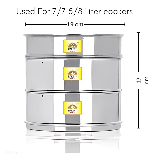 Image of Rakesh Gold Stainless Steel Stackable Separator Bowls (Outer Lid Cooker, 7-8L cooker's Containers)