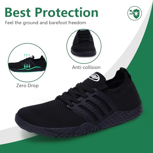 Image of Hike Barefoot Shoes for Women Men Footwear, Minimalist Zero Drop Wide Toe Box Non-Slip Walking Sneakers, Lightweight Comfortable Casual Shoe Training Running Gym Fashion Sneakers
