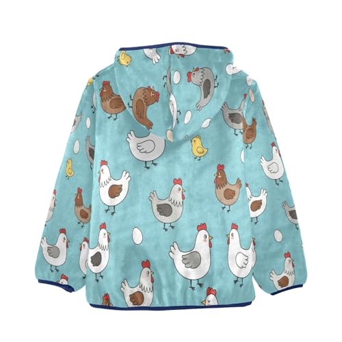 Chicken Eggs and Cute Chicks Toddler Fleece Jacket Girl Boys Hooded Fleece Jacket Coat Warm Outwear Zip-up 3-10T2