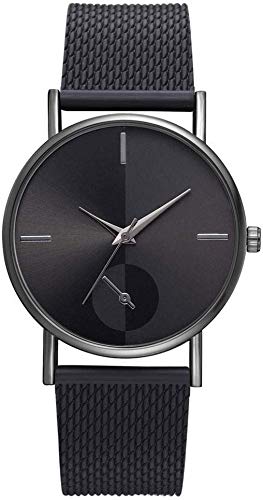 Damenuhr Quarzuhr Klassisches Design Armbanduhr mit rundem Zifferblatt für Elegante weibliche Büro Damen, schwarz