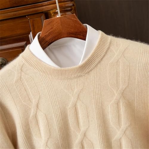 Men's Thickened Cashmere Sweaters Round Neck Knitted Pullover Business Long Sleeve Jumpers Tops3