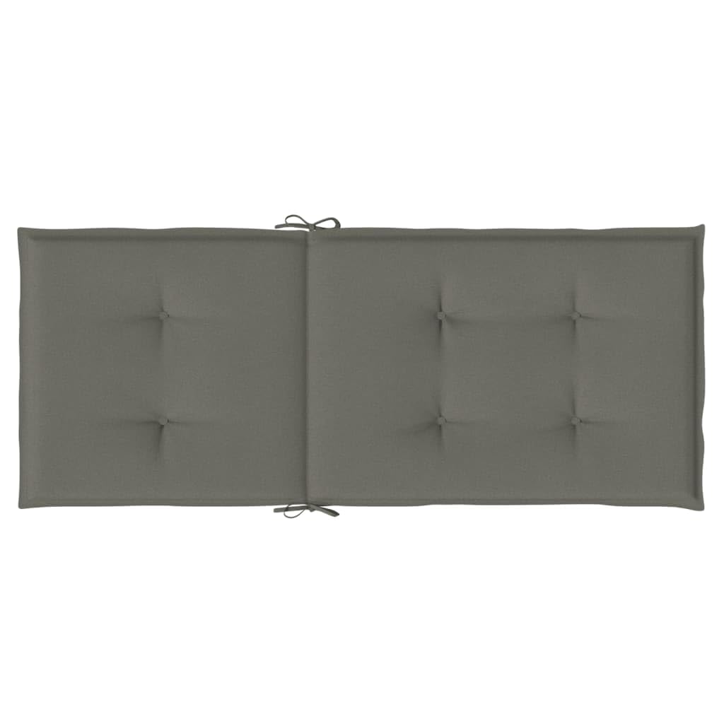 Hochlehner-Auflagen 2 STK Melange Dunkelgrau 120x50x4 cm Stoff gepolstert rutschfest sitzpolster stuhlkissen für Gartenstuhl Esszimmer Büro Terrasse Outdoor Nutzung