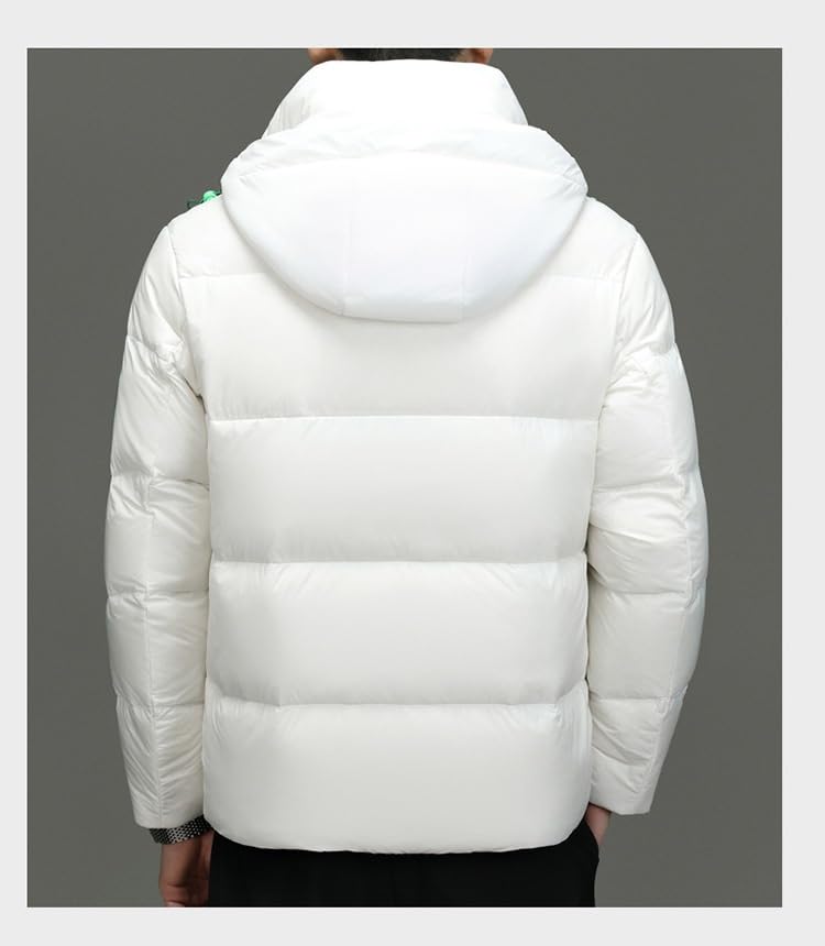 Mens Fashion Hooded Down Jacket Thickened Casual Comfortable Shiny Thick Winter Puffer Jackets - Image 3