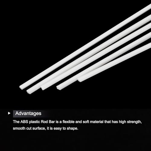 Image of MECCANIXITY 10Pcs ABS Plastic Rod Square Solid Bar 1 /25 inch x 20 inch White Smooth Plastic Tube Rods for Handwork Model Material,DIY Sand Table,Architectural Model Making