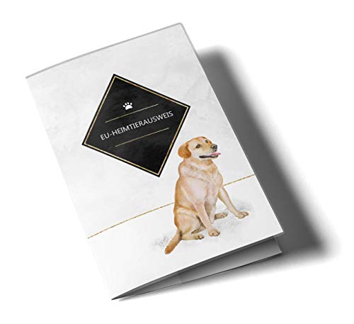 OLGS EU-Heimtierausweis Hülle Golden Touch Tierausweis Schutzhülle Geschenkidee Reisedokument Tiere Haustier Tierpass (Labrador, EU-Heimtierausweis)