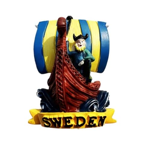3D Pirate Ship Sweden Fridge Magnet Travel Souvenir Refrigerator Magnetic Sticker Hand Painted Cover