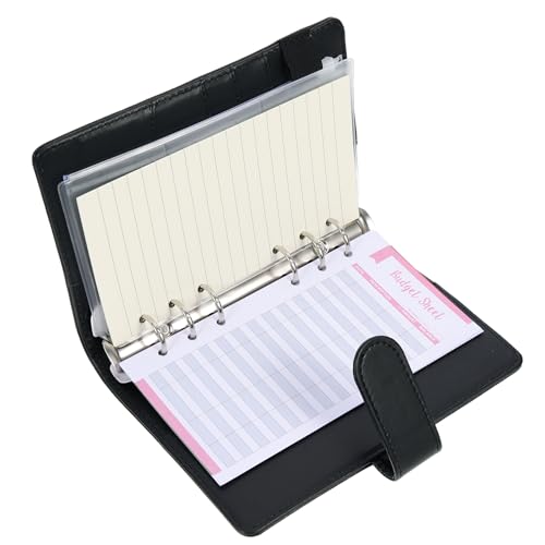 Beaupretty マカロン活頁バインダー 手軽に持ち運べる軽量設計 キャッシュ封筒付き家計管理ノート 現出入記録対応 カード収納可能 多機能予算