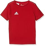 Cuello redondo. adidas COREF tee Y Camiseta, Niños, Rojo/Blanco, 116