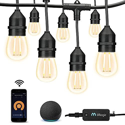 Imagic Outdoor String Lights, Warm White Patio Lights Smart String Lights, Compatible With Alexa/Google Assistant, App Control, 2.4 Ghz Only, Ip65 Waterproof, Meet To U.s. Standards #TOP24