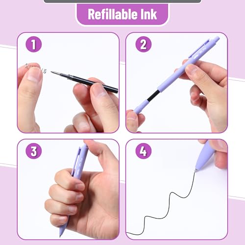 Image of Mr. Pen- Retractable Gel Pens, 12 Pack, Black Ink, Lavender Legacy Barrel | Fine Point 0.5mm, Fast Dry, Smooth Writing, Cute Pens for Drawing, Writing Planner and School Supplies