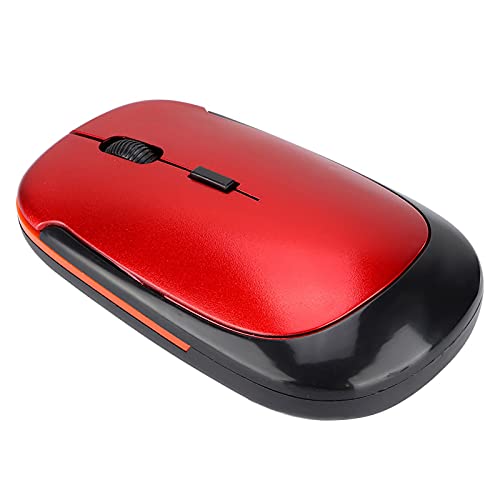 Silent Wireless Mouse, 2,4 GHz Wireless Optical Mouse, 1200 DPI, 6 toetsen, Ultra Slim Wireless Mouse voor PC Computer, laptop, Mac OS, XP (rood) - Afbeelding 5