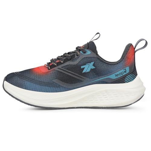 Image of Liberty Leap7x BESTIO-1E Lacing Sports Running Shoes for Men - Grey & Dark Grey | Comfortable and Durable Lace-Up Closure - Suitable for Lacing Walking, Gym, Jogging Shoes for Gents, Cushioned Footbed