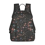 Yeertmii Glitter Galaxy Sky Night Black Starry Laptop Travel Backpack For Women Men,Work Backpack Purse For Women,Lightweight Nurse Teacher Backpack Woman Men,Hiking Gym Carry On Backpack For Women