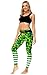 Women St Patrick Leggings Elastic Waist Ankle Length Stretchy Clover Skinny Pants L