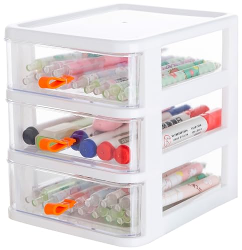 Gagee 3 Drawer Mini Desktop Unit,Plastic dressers with drawers...