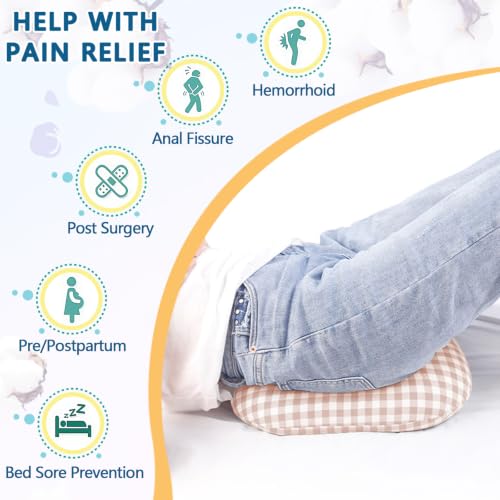 Image of Anti-Bedsore Cushion, Donut Pillows, Pressure Ulcer Cushions, Pillow Tailbone Pain Relief Mat, Soft Pad of Bed Sores for Seniors,Pregnant,Hemorrhoids,Post-Surgery (Beige, Large)