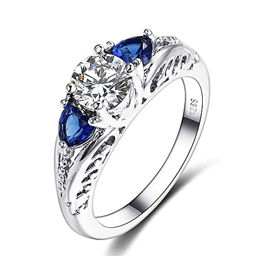 Saphir bague de fiançailles anneaux de mariage pour femmes bijoux fins