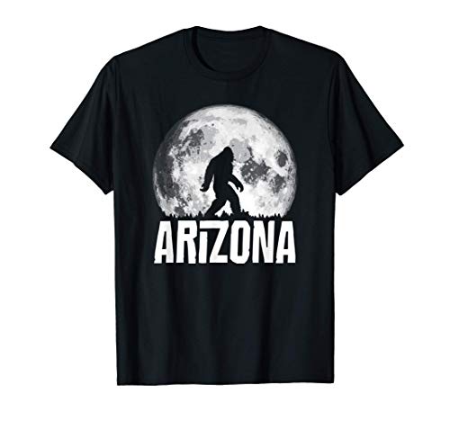 Arizona Bigfoot Vintage Full Moon Retro Squatch State Pride Maglietta