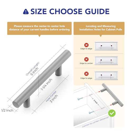 Image of Ravinte 30 Pack | 5 Inch Cabinet Pulls Grey Stainless Steel Kitchen Drawer Pulls Cabinet Handles 5 InchLength, 3 Inch Hole Center