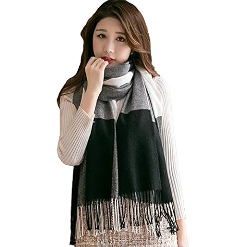 CQWL Womens Fashion tassel Plaid scarf,Autumn and winter wild thick warm Scarf Cape Cover