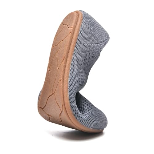 Image of poemlady Women's Ballet Flat Shoes Dress Shoes Knit Round Toe Slip On Ballerina Walking Flats Shoes for Woman Low Wedge Casual
