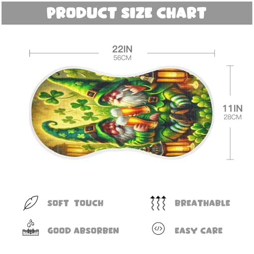 Gnomes St Patricks Leaf Baby Burp Cloths Absorbent Muslin Soft Burp Cloth Rags Cotton Burp Clothes for Unisex Boy Newborn Girl 1 Pack 22x11 Inches2