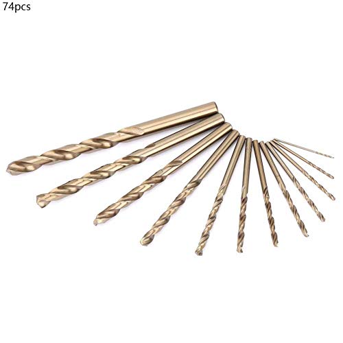 74pz M35 Punta Trapano al Cobalto HSS Punta Trapano a Spirale Set di Utensili per la Combinazione di Perforazione di Macinazione di Alta Precisione 1.0-8.0mm Ideale per Lamiera d'acciaio