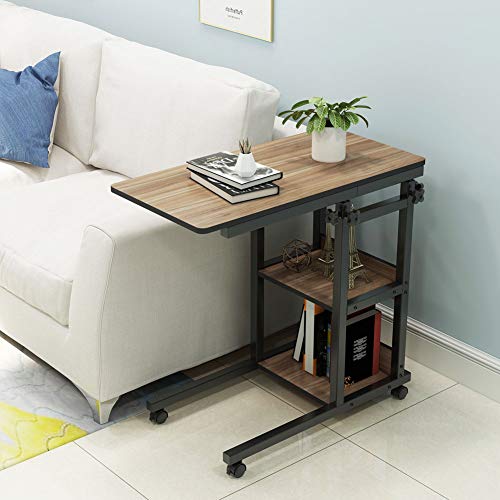 Tribesigns Snack Side Table, Mobile End Table Height Adjustable Bedside