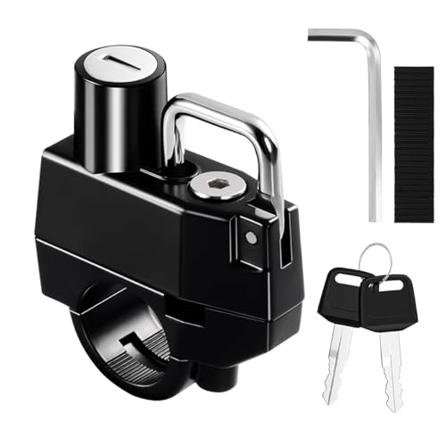 Image of STHIRA Helmet Lock for Bike Handle Bar Aluminum Alloy Bike Helmet Locker with 2 Keys Easy Install Helmet Locker for Two Wheeler Rustproof Anti-Theft Safety Lock for Bikes, E-Bikes, and Scooters