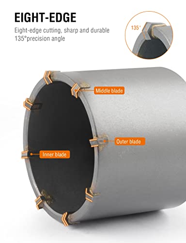 Binota Concrete Hole Saw 70 Mm, Arbor Sds Plus 220Mm, For Cement Wall Brick Sands Stone Sable-Rock Self-Leveling #TOP1