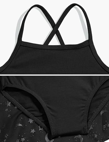 FEOYA Vestido de balé para meninas com saia de ginástica collant com babados manga bailarina roupa d