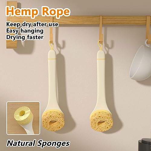 Image of Vegetable Cleaner Brush Fruit Scrubber Brush Good Grip Long Handle Food Cleaning Sponges Brush Multifunctional Kitchen Gadgets with Peeler Veggie Wash Brush 2-in-1