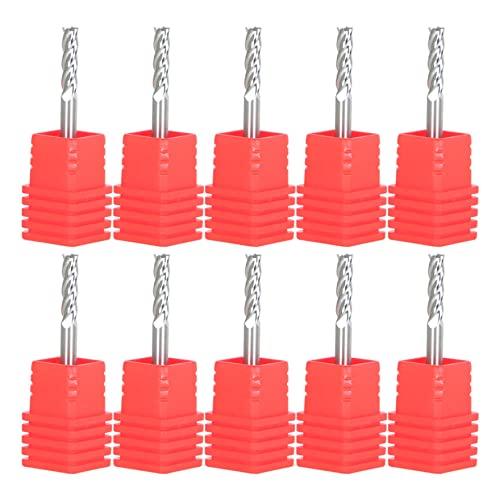 Image of 4 Flute Carbide End Mill 1 /2 Inch Cutting Length x 1-1 /2 Inch Overall Length x 1 /8 Inch Stem Diameter Suitable for Aluminum Cutting Non-Ferrous Metals Up Cutting 10 pcs