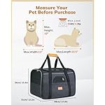 Morpilot Cat Carrier - Soft Sided Cat Carrier Large for Big Medium Cats and Puppy up to 15lbs, Pet Carrier with Safety Zippers, Foldable Bowl, Airline Approved Large Cat Carrier - Dark Gray - Image 5