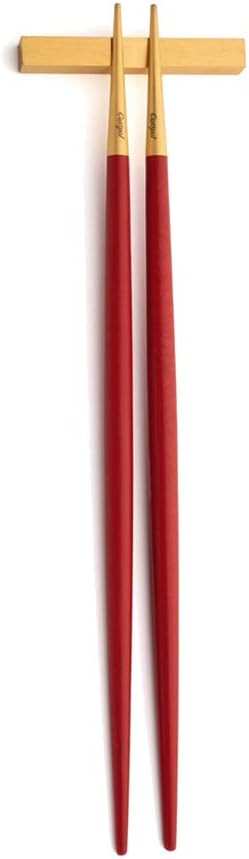 GOA red/gold chopsticks with holder 1 piece, Professional anthorization Brand (red gold)