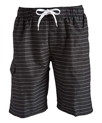 Kanu Surf Men's Echelon Swim Trunks (Regular & Extended Sizes), Line Up Black, 3X