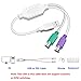 GELRHONR PS/2 to USB Cable - Active USB to Dual PS/2 Adapter Keyboard Mouse Converter for The Keyboard PS2 (White)