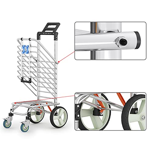 SKIITOON Einkaufstrolley Treppensteiger Mit 4 Räder,Klappbarer Leichter Einkaufswagen, Aluminium Einkaufstrolley… – Bild 7