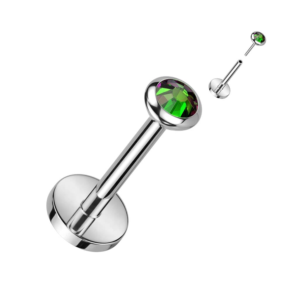 Piercing En Titane Avec Zircone Cubique - Hypoallergénique Pour Hélix, Oreille, Nez, Lèvre Et Labret - Filetage Intérieur